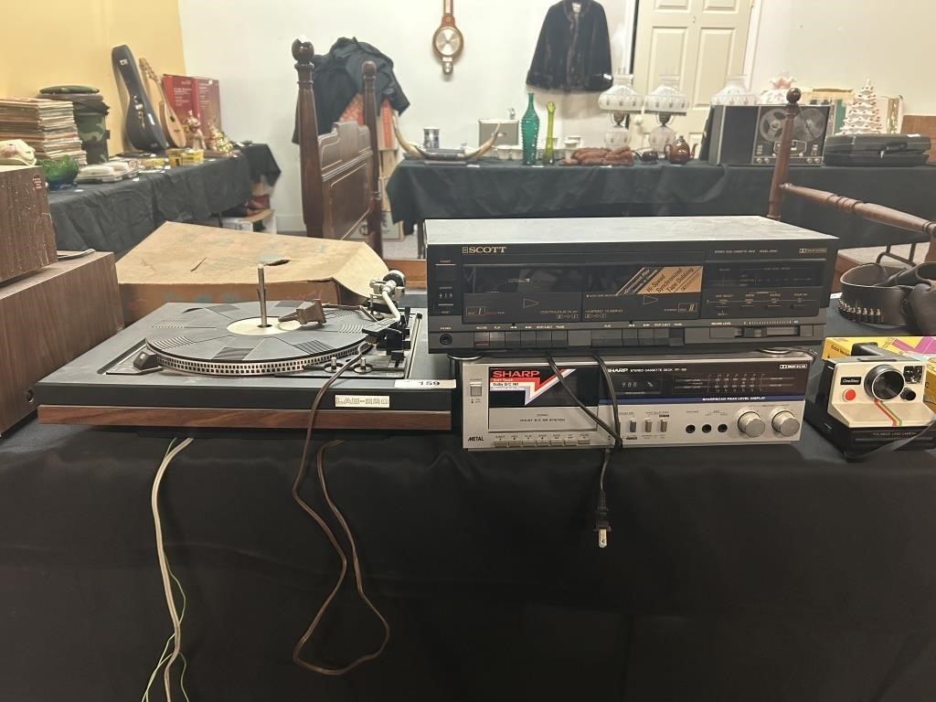 Lab-220 Record Player And Pair Of Tape Decks