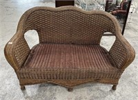 Woven Wicker Patio/Sunroom Settee