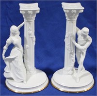 Romeo and Juliet Candleholders 10"