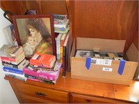 Box of Picture Frames; Books; Picture, Etc.