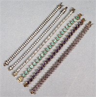 (6) Sterling Silver Tennis Bracelets