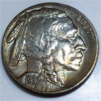 1937-S Buffalo Nickel AU/BU