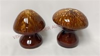 Drip Glaze USA Pottery Mushroom Salt & Pepper Set