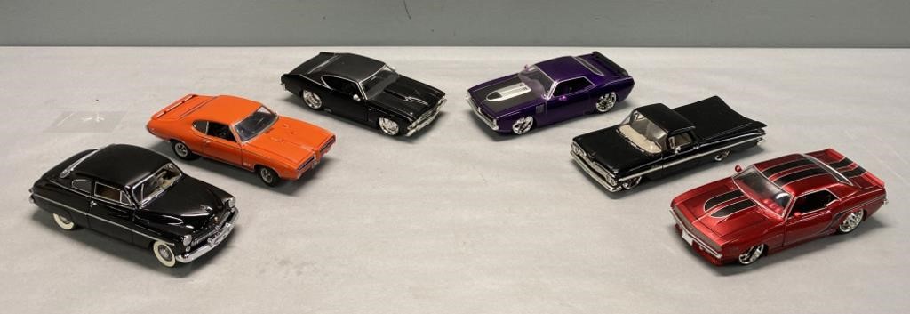 6 Die-Cast Metal Replica Car Lot