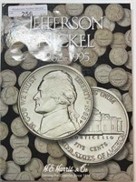 Jefferson Nickels Album w/24 coins 1962-1995D