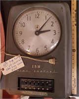 Huge IBM heavy industrial time clock w key
