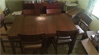 Dining Room Table, 6 Chairs, 1 Leaves & Tabletop