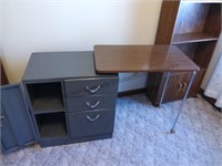 Small desk with four drawers cabinet