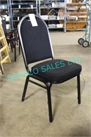 8X, BLACK STACKING CHAIRS