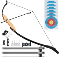 Wooden Recurve Bow and Arrow Set for Adults