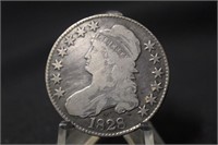 1828 Capped Bust Silver Half Dollar Curl/Knob