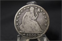 1854-O Seated Liberty Silver Half Dollar