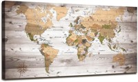 NEW $60 World Map Framed Wall Art