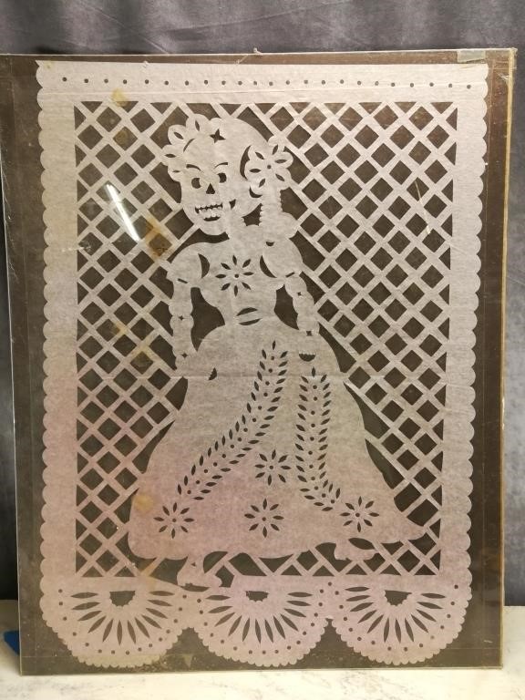 Tissue Paper Cutout Skeleton Bride Odd Art