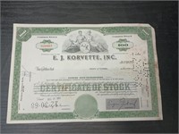 E.J. Korvette Inc Stock Certificate