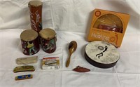 Music Instruments, Wooden Bongos, Drum &