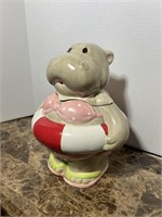 HIPPO COOKIE JAR 9" DIA. X 11"