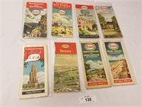 Selection of 8 Vintage 40's & 50's Esso Road Maps