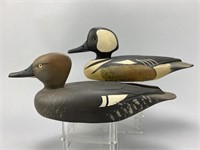 D.W. Nichol Pair of Hooded Merganser Duck Decoys