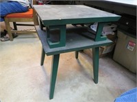 Mid-Century Wooden Table Painted Hunter Green