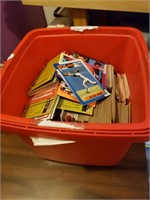 Red Tub of Baseball Cards