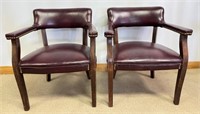 DESIRABLE PAIR OF 1940'S OAK PARLOUR CHAIRS
