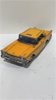 Vintage Yellow Cab Car Tin Litho Friction toy