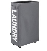 TOTANKI Rolling Slim Laundry Basket on Wheels