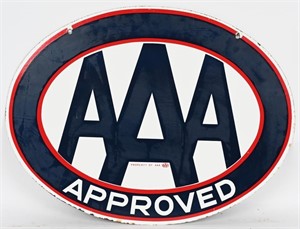 AAA  APPROVED DOUBLE SIDED PORCELAIN SIGN