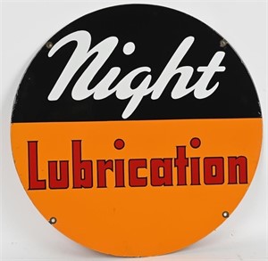 NIGHT LUBRICATION DSP PORCELAIN SIGN