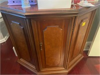 half wall cabinet wooden 3/4 table vintage