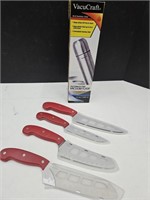 4 NEW Kitchen Knives, Stainless Steel Flask
