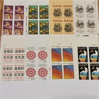 (8) Assorted Plate Block Stamps