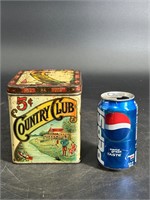 VINTAGE COUNTRY CLUB CIGAR TIN 5 CENT RARE ONE