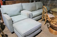 Sea Foam Green Couch/Armchair/Ottoman