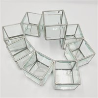 Signed FarberGlass Curved Candle Holder Box