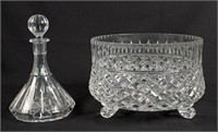 Large Leaded Crystal Punch Bowl & Decanter
