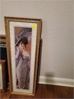 GOLD FRAMED VICTORIAN LADY PICTURE