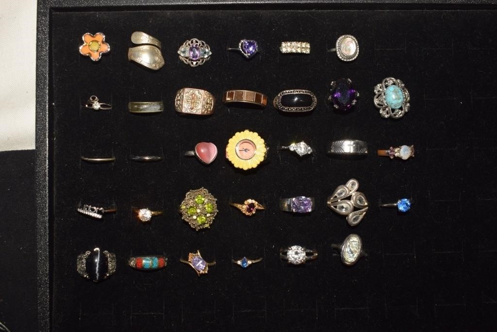 (33) Costume Jewelry Rings - One Watch Ring