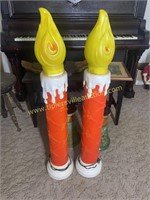 Vintage Christmas blow mold candles