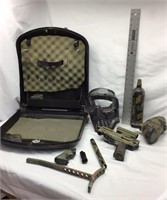 D1) PAINTBALL GUN, PARTS AND MASK-ACTION ON GUN