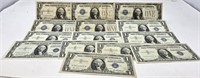 (14) $1 Silver Certificates (One Hawaii, 4 “Funny