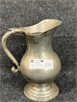 Antique Handled Pewter Pitcher