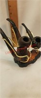 Tobacco  Pipes And Stand Vintage Rare