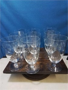 Set of 9 edge glass water or ice tea glasses