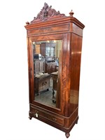 1 Door Mahogany Armoire with Mirror and 1 Drawer