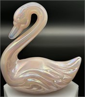 Fenton Pink Iridescent Swan