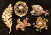 Group of Pins and Brooches, Several Signed Pieces