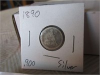1890 seated Liberty silver dime