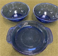 Blue Pyrex Bowls & Anchor Ovenware